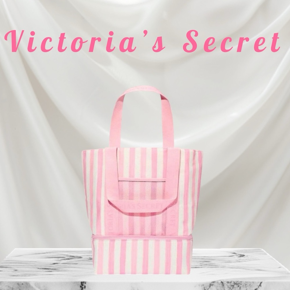 Victoria's Secret Pink and White Insulated Cooler Tote Bag NWT